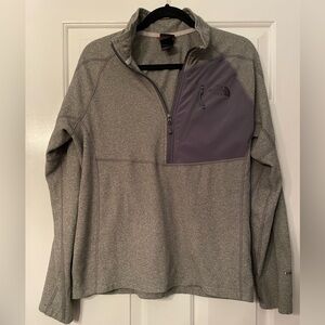 The North Face Heather Gray and Half-Zip